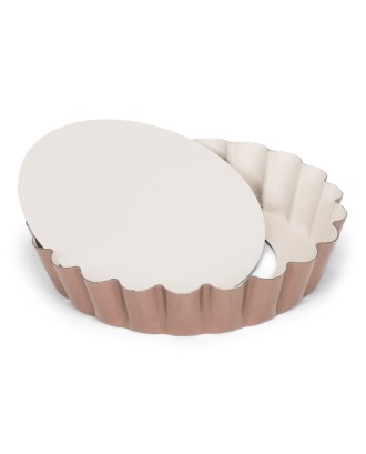 Tava mini-quiche cu baza detasabila, otel, 10 cm, colectia CERAMIC - PATISSE